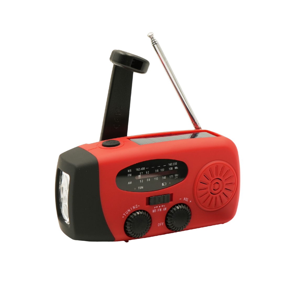 Emergency Radio - Hand Crank, Solar & USB Charging
